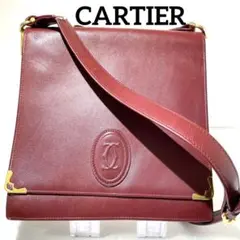 CARTIER カルティエ cartier ショルダーバック ワインレッド レザ