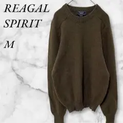 REAGAL SPIRIT 　長袖ニット　クルーネック　ウール100%　ブラウン