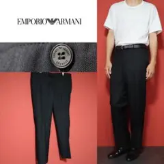 【最高級】EMPORIO ARMANI シルク混 シャドーストライプ スラックス