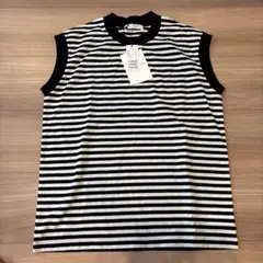 新品 MACPHEE ストライプ ノースリーブ Tシャツ S