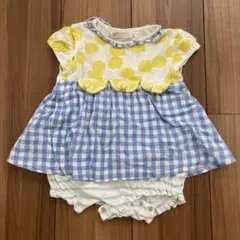babycheer レモン柄チェックロンパース　サイズ80
