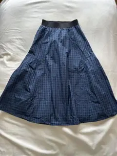 美品　ギンガムチェック　ロングスカート
