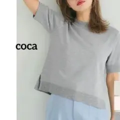 7−6【コカ】◎美品◎サマーニット　トップス　半袖ニット　サイドスリット