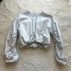 MOUSSY ライトブルー　クロップド　トップス