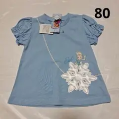 80cm　フレンチ半袖Tシャツ　アナと雪の女王