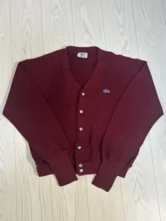 70〜80s IZOD LACOSTE アクリルカーディガン　糸巻きタグ
