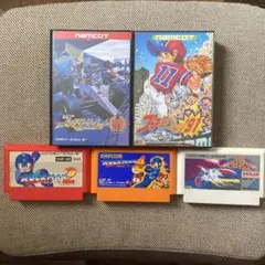 ファミコンソフト5本セット（ファミスタ91, ロックマン2&4、テラクレスタ他）