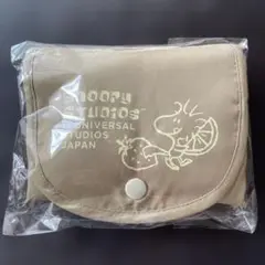 未使用品　Snoopy 折りたたみエコバッグ ベージュ