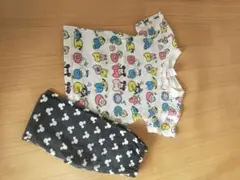 ツムツム柄Tシャツとミッキーレギンスセット 95cm