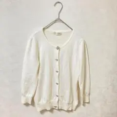 Debut de Fiore ホワイト ビジュー カーディガン 長袖 Mサイズ