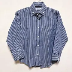 山本寛斎　ストライプ 長袖シャツ ブルー×ホワイト　130サイズ　00089