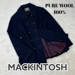 ヴィンテージ MACKINTOSH くるみボタン ダブルPコート 濃紺 ウール