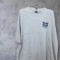 【GILDAN】Half Shell Raw Bar グレー Tシャツ2XL古着