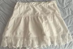 ホワイト　スカート レース　白　ミニスカート　レイアード　重ね着