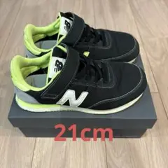 New Balance キッズスニーカー ブラック/ライム　21cm 箱無発送