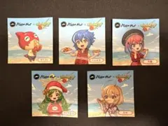 モンスト×ピザハット コラボ ステッカー 5枚コンプセット シリアルコード未使用