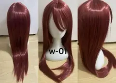 ロングストレート ワインレッド ウィッグ