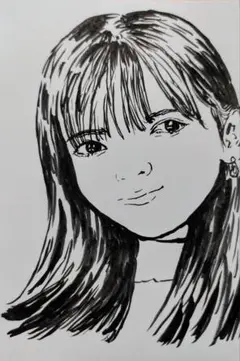 筆ペン画(1)手描きイラスト。