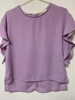 chocal raffine フリルスリーブ　ラベンダーブラウス