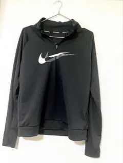 ナイキ Dri-FIT スウッシュ ランM ブラック 1/4ジップ