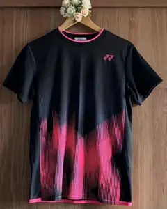 ☆YONEX ヨネックス　バドミントンシャツ 黒/ピンクveryCOOLサイズM