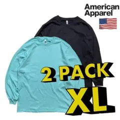 American Apparel 黒xセラ　各1枚2枚セット　XLサイズ ロンT