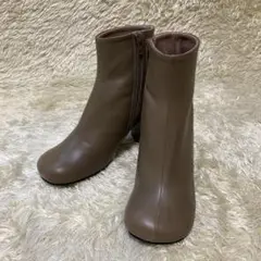 【新品未使用】アトリエブルージュ ブーティ 羊革 ブラウン 日本製 22.5cm