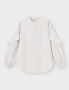 【新品】GU ラッフルスリーブブラウス