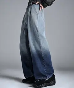 【ADRER】ヴィンテージメイクワイドテーパードデニム