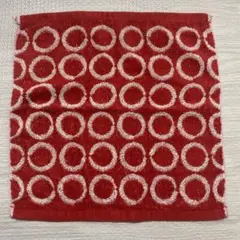 和式紅毯 円形模様 赤タオルハンカチ 34×34 レッド レディース