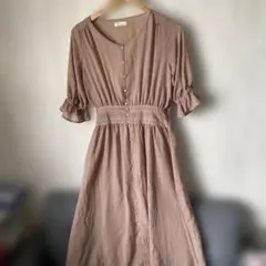 earth music&ecologyピンク 半袖シャツワンピース