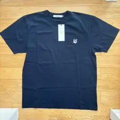 新品XL紺 メゾン キツネ グレー フォックスヘッド パッチ クラシックTシャツ