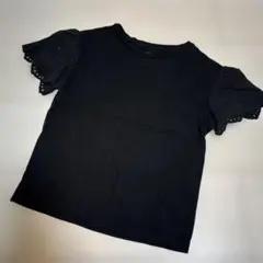 ユニクロ　黒 レース袖 Tシャツ 120