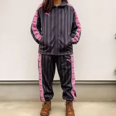 日本製　PUMA プーマ ジャージ Y2K 廃盤 ピンク 紺 ストライプ レア