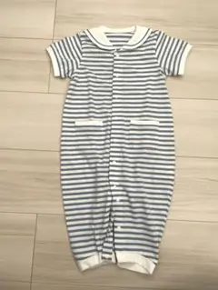 新品未使用　COMME CA ISM ストライプロンパース 60-80cm