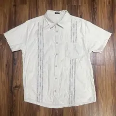 COOFANDY 半袖シャツ キューバシャツ　XXL アイボリー