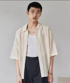 soerte ルーズハーフスリーブボックスシャツ 1 アイボリー レース