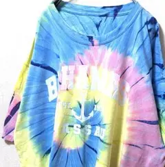 ギルダン バハマナッソー ロゴ 総柄 Tシャツ タイダイ 古着
