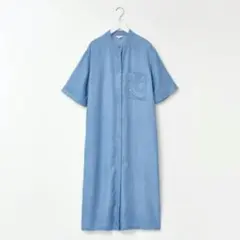【美品】PLST　プラステ　ライトデニムワンピース　ブルー　シャツワンピース　M