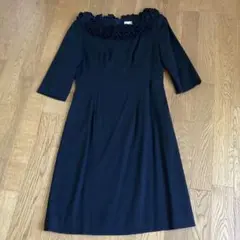 VIVID Boutique フリルネック ブラックワンピ 9A3