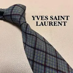 Yves Saint Laurent ネクタイ ネイビー SAINT LAURENT - YSLロゴ入り イブサンローラン ネクタイの通販