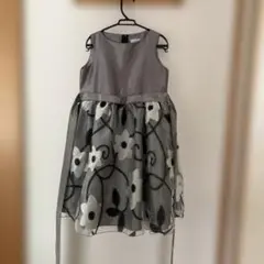 【キャサリンコテージ】グレー ワンピース 140cm