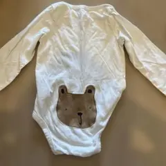 GAP ホワイトロンパース クマ刺繍 長袖　18-24m