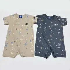 Champion チャンピオン ペイント柄 半袖 カバーオール 2色セット