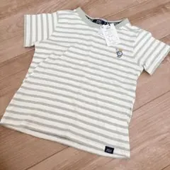 ❤️POLO❤️ 140cm ストライプ Tシャツ くすみグリーン しまむら