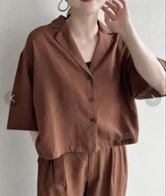 ローリーズファーム ノルマンディショートシャツ リネンワイドパンツ セットアップ