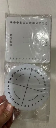 組ひもディスク(丸)、組ひもプレート(四角)