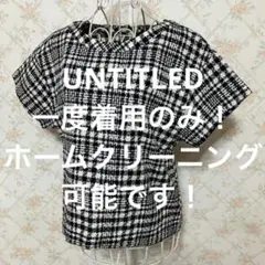 ★UNTITLED/アンタイトル★半袖カットソー2(M.9号)ブラック.ホワイト