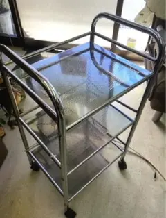 スチール製メッシュシェルフカート