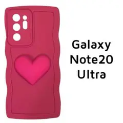 Galaxy Note20ultra カバー ピンク ハート ウェーブ
